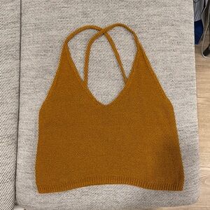 Rust Knit Halter Top